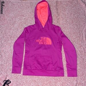 Magenta and Peach North Face Thermal Hoodie